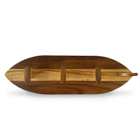 Perchero de madera de parota para colgar en la pared con 3 perchas