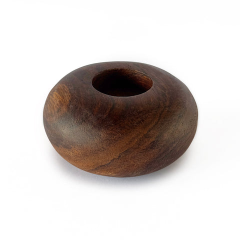 Porta vela de madera de parota con capacidad de 1 vela de té